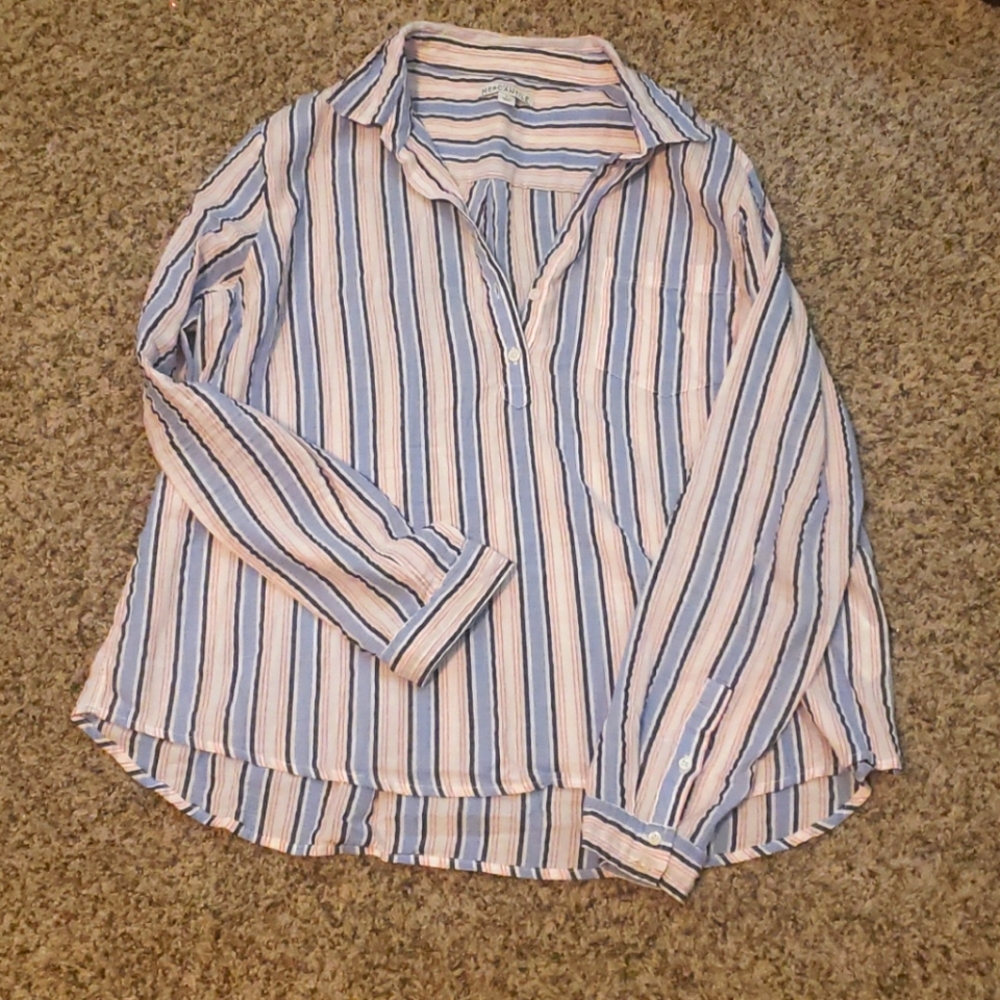 J Crew Mercantile Half Button Down Shirt